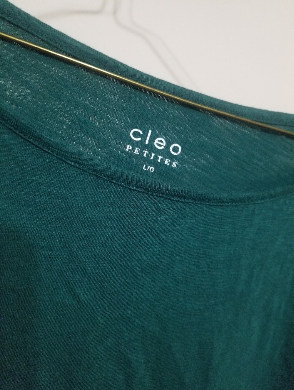 Cleo Large Petite Teal Long Sleeve Scoop Neck Top - Picture 2 of 5